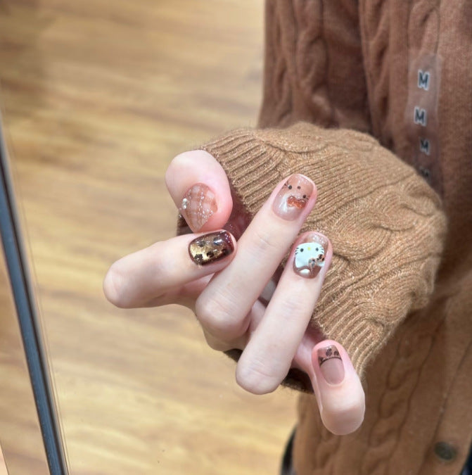 Creative artificial nails with cute animal designs Bowlift