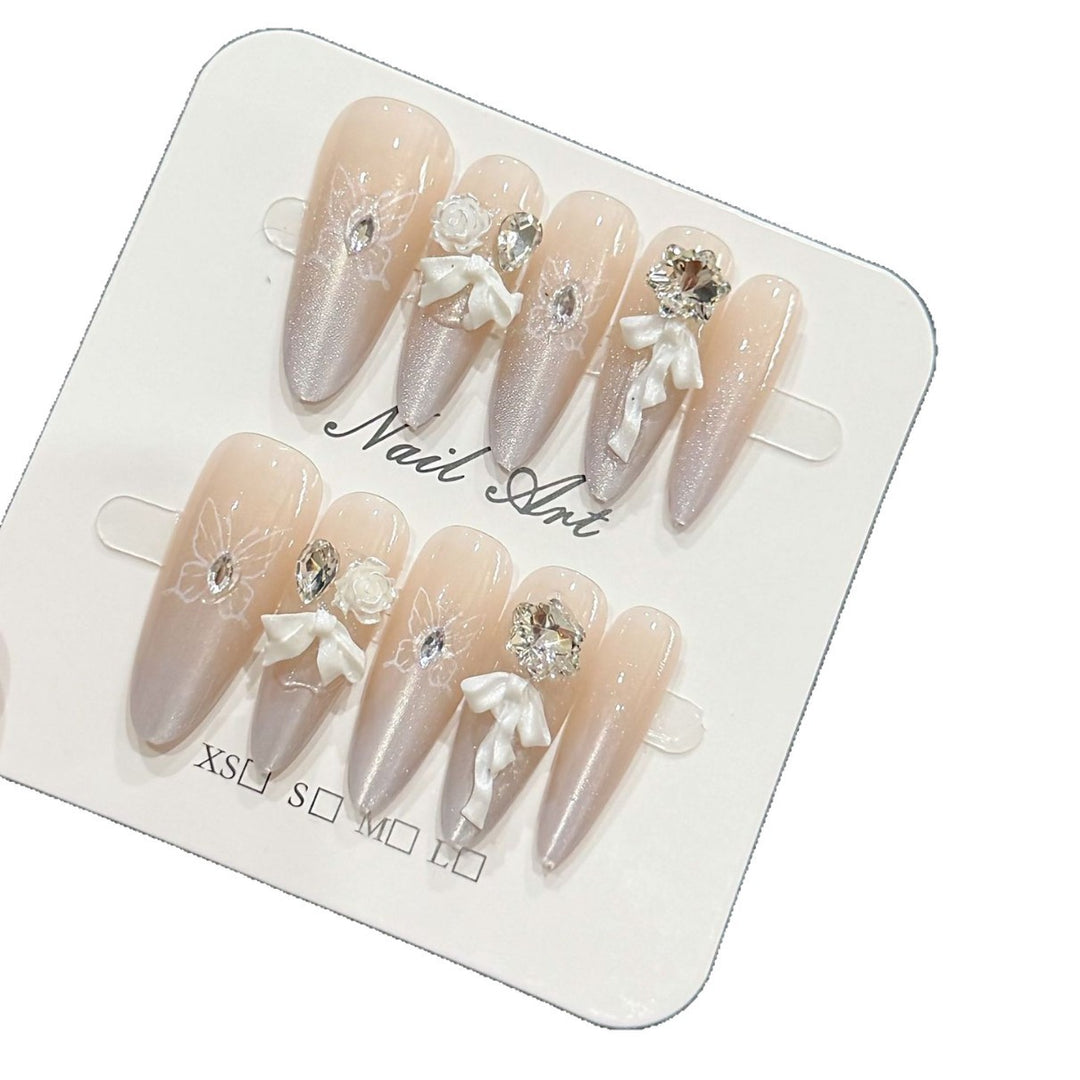 Premium Decorative Long Press-On Nails Bowlift