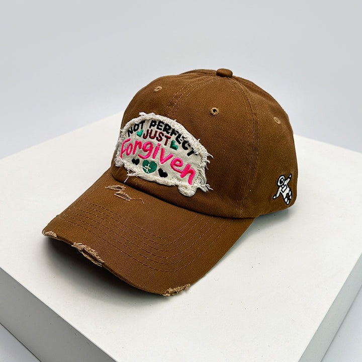 Women's Distressed Cotton Inspirational Baseball Cap Bowlift