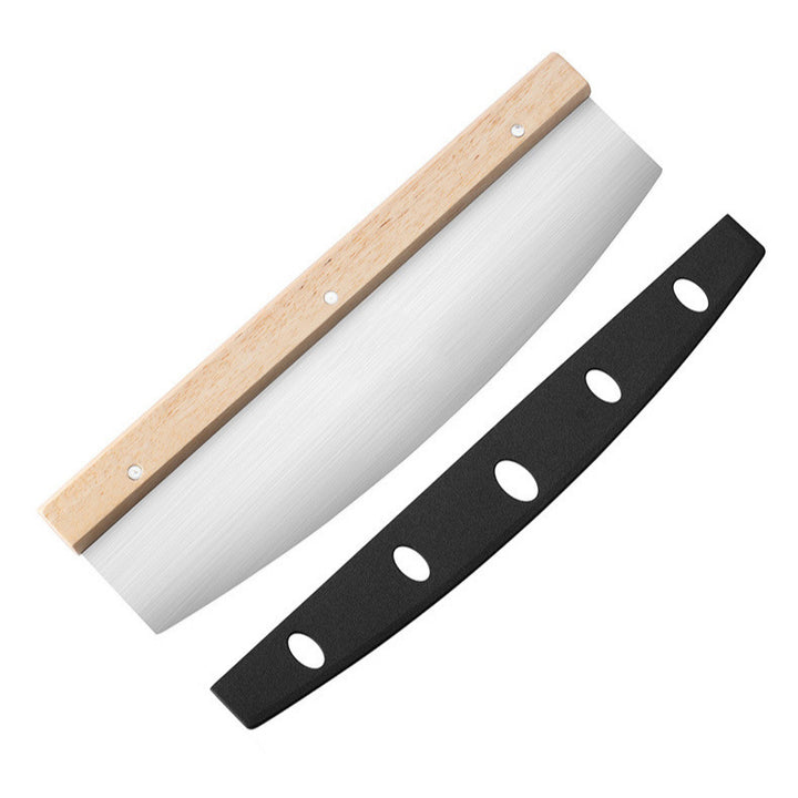 folding wooden handle aluminum pizza peel with removable dough scraper and bench knife set Bowlift