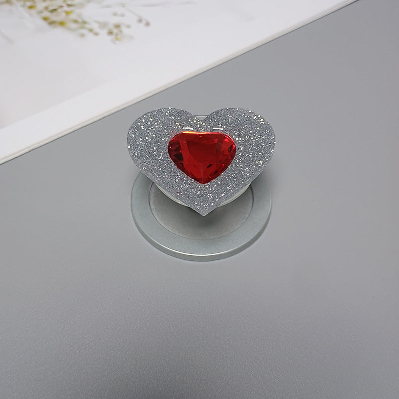 Decorative Heart-Shaped Phone Grip Bowlift