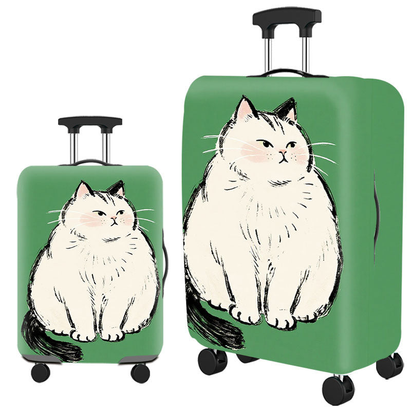 Unisex hard shell suitcase with a playful cat design Bowlift