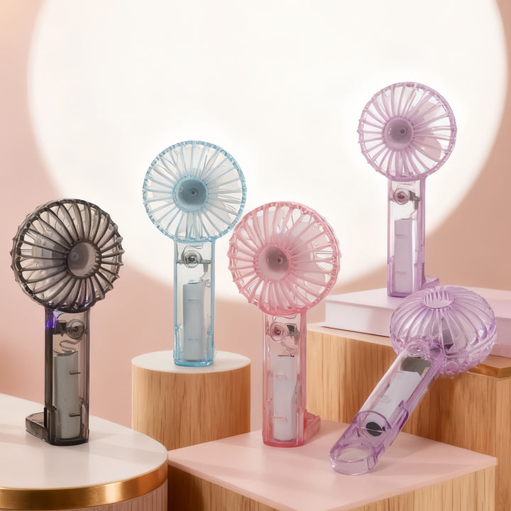 Portable USB table fan with multiple speed settings and LED lighting Bowlift