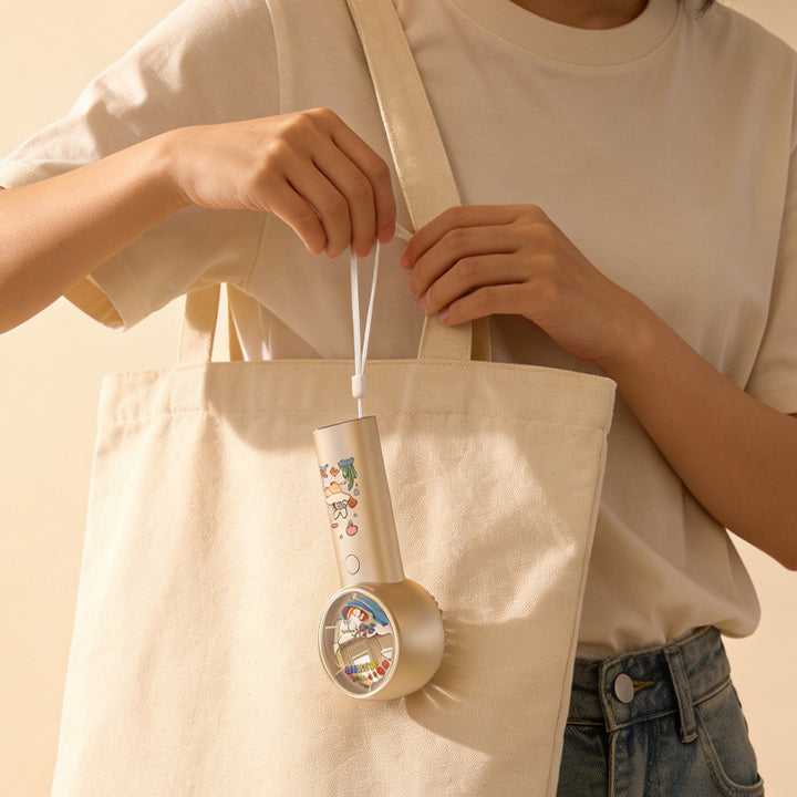 Unisex Handheld Fan with Cartoon Design Bowlift