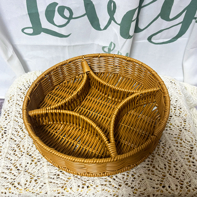 Women's leather storage basket with compartments Bowlift