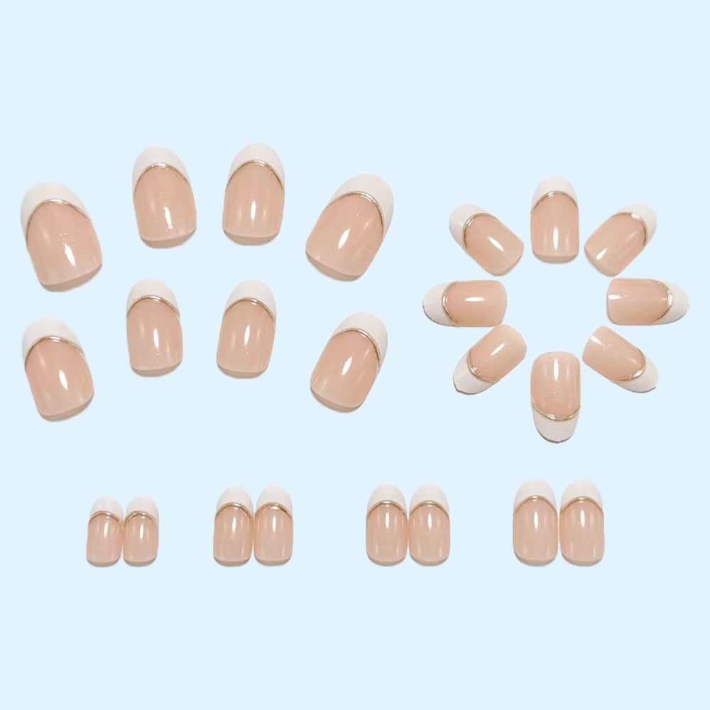 Artificial nails in modern French-tip design Bowlift