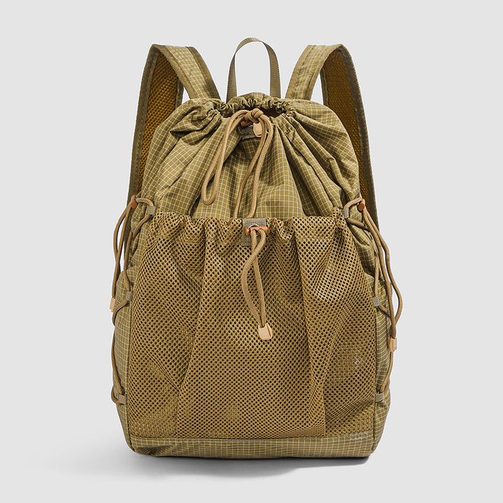 Versatile Mesh-Panel Drawstring Backpack Bowlift