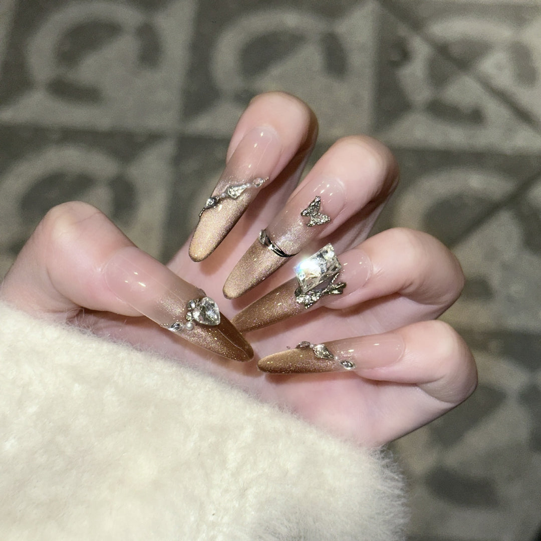 Acrylic nails with glamorous accents Bowlift