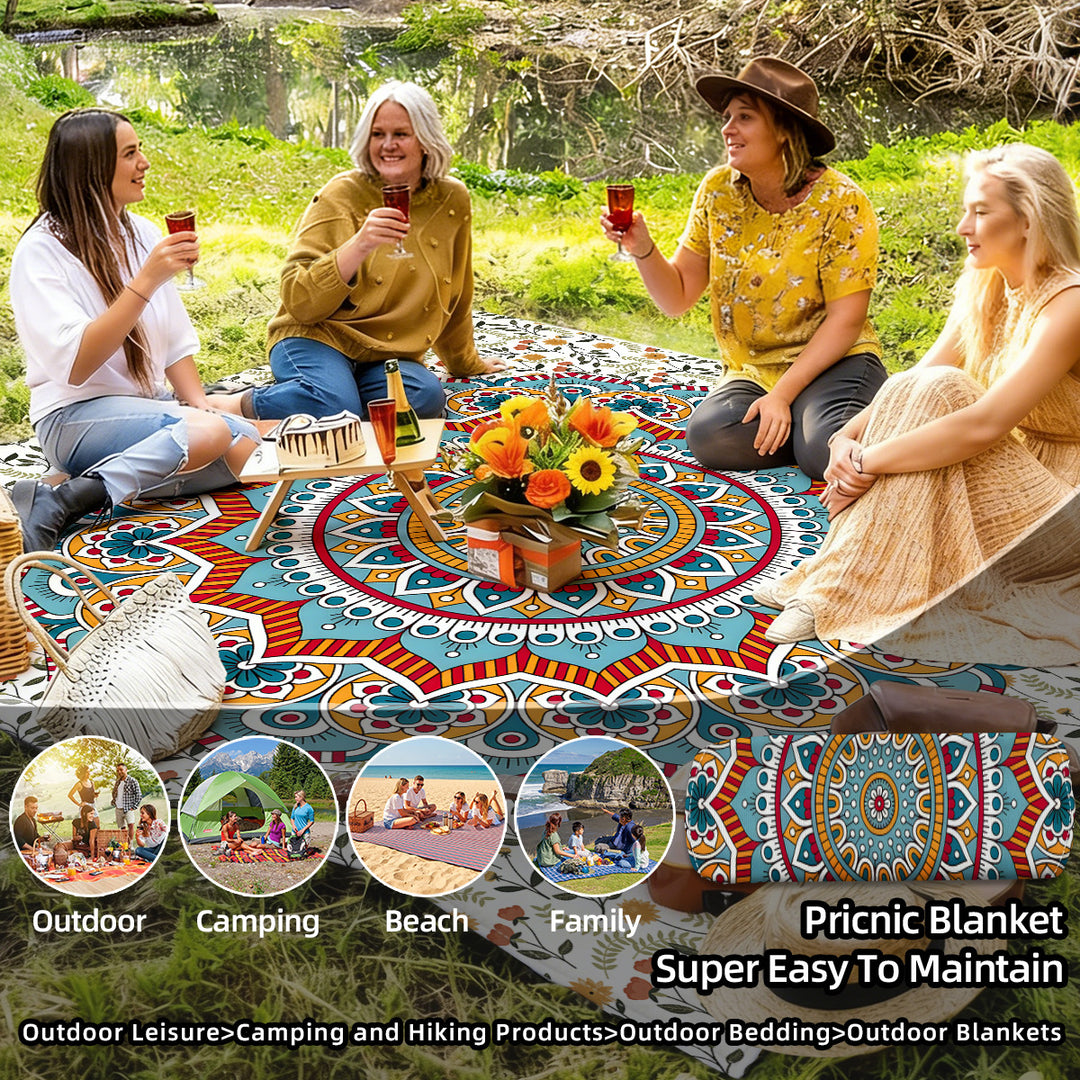 Mandala Design Beach Mat Bowlift