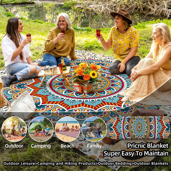 Mandala Design Beach Mat Bowlift
