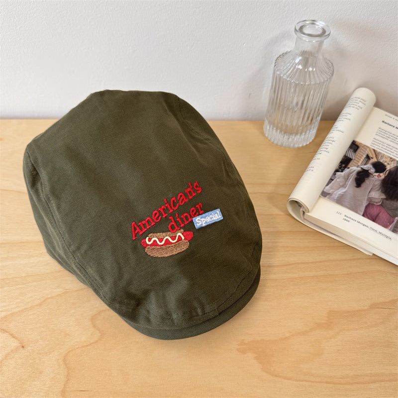 Men's Embroidered Casual Newsboy Cap Bowlift