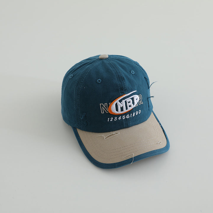Men's Distressed Cotton Logo Baseball Cap Bowlift
