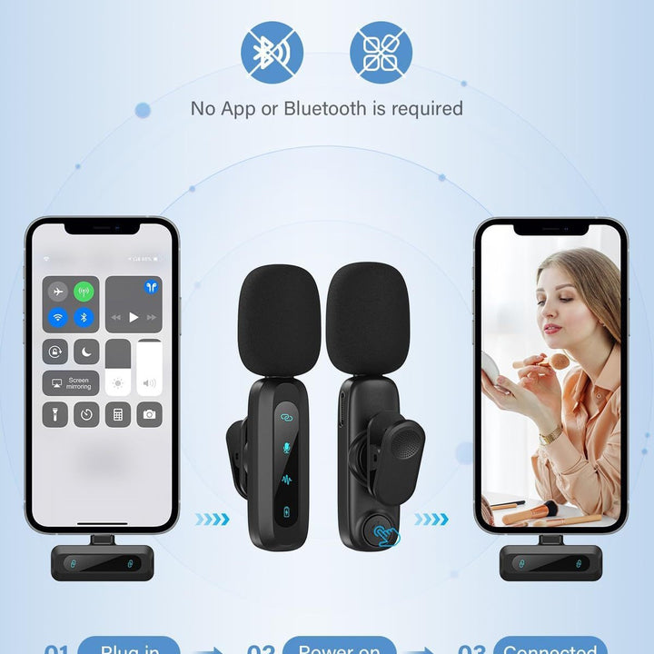 Wireless Lavalier Microphone with High-Sensitivity Audio Recording Bowlift