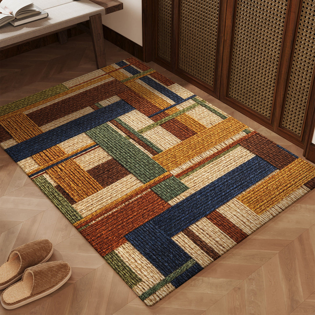 Textured Geometric Area Rug