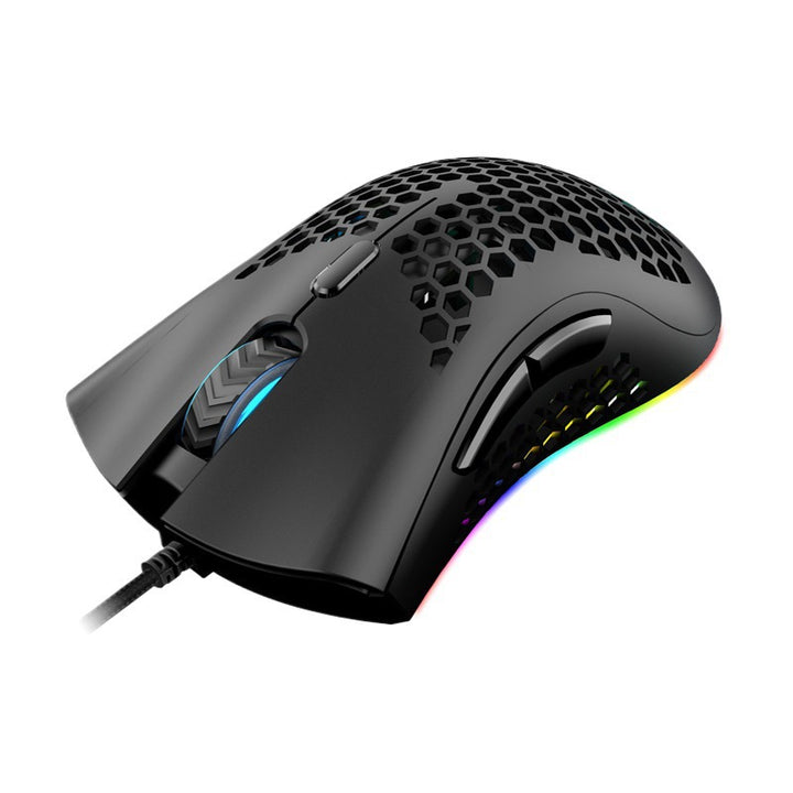 Honeycomb-Style Gaming Mouse with RGB Illumination Bowlift