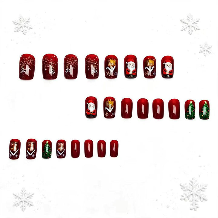 Artificial nails with festive Christmas motif Bowlift