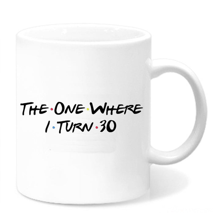 Birthday Novelty Ceramic Coffee Mug With Glossy Porcelain Finish Large C-Handle Dishwasher Safe