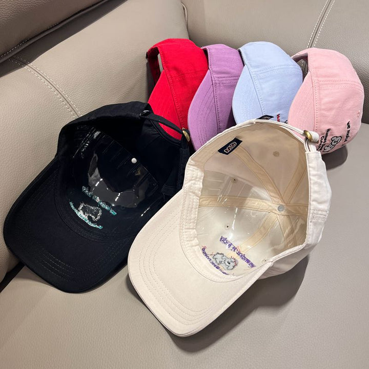 Men's Casual Embroidered Puppy Design Baseball Cap Bowlift