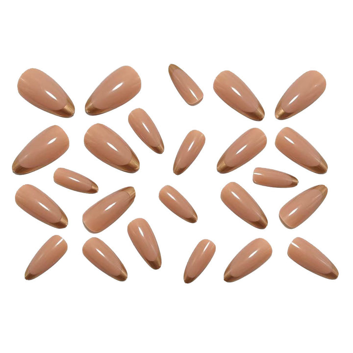 Artificial nails with metallic tip design Bowlift