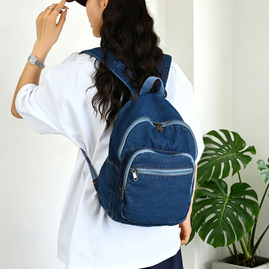 Casual Denim Backpack Bowlift