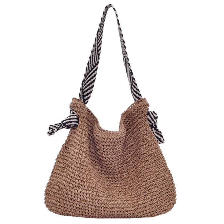 Handmade bucket bag with modern stripe pattern Bowlift