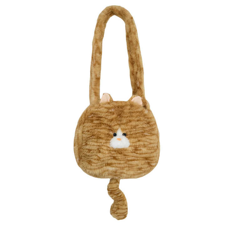 Cozy Plush Shoulder Bag with Animal Motif Bowlift