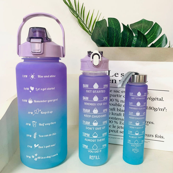 Unisex Motivating Water Bottle with Time Markings Bowlift