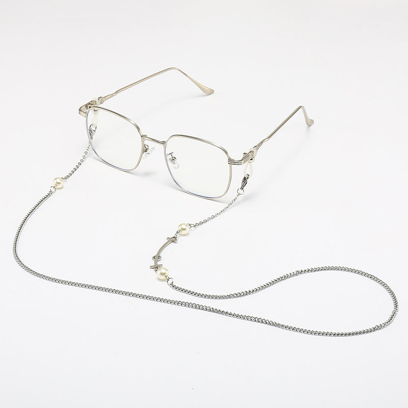 Chic Square Frame Glasses with Decorative Chain Bowlift