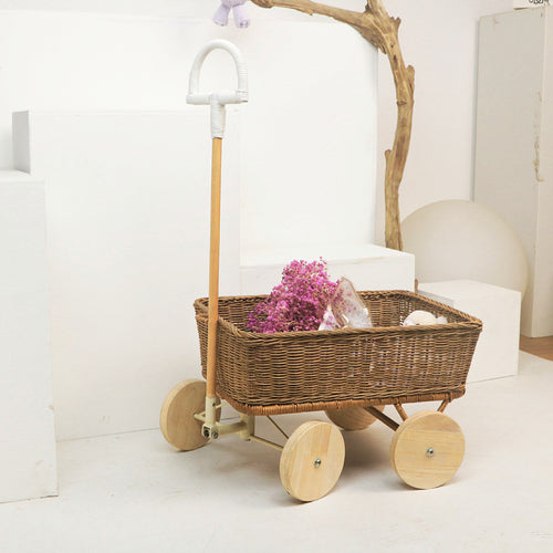 Handcrafted Woven Storage Cart Bowlift