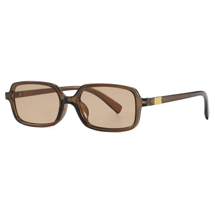 Women's fashionable square glasses with elegant plastic frame and gold accents Bowlift
