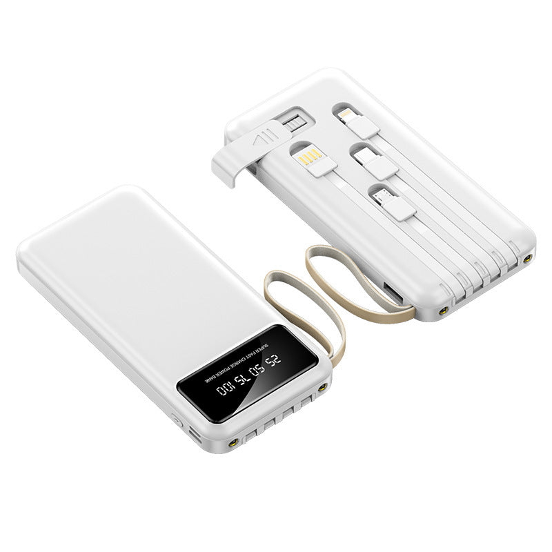 Portable power bank with integrated multifunctional charging cable and digital display Bowlift