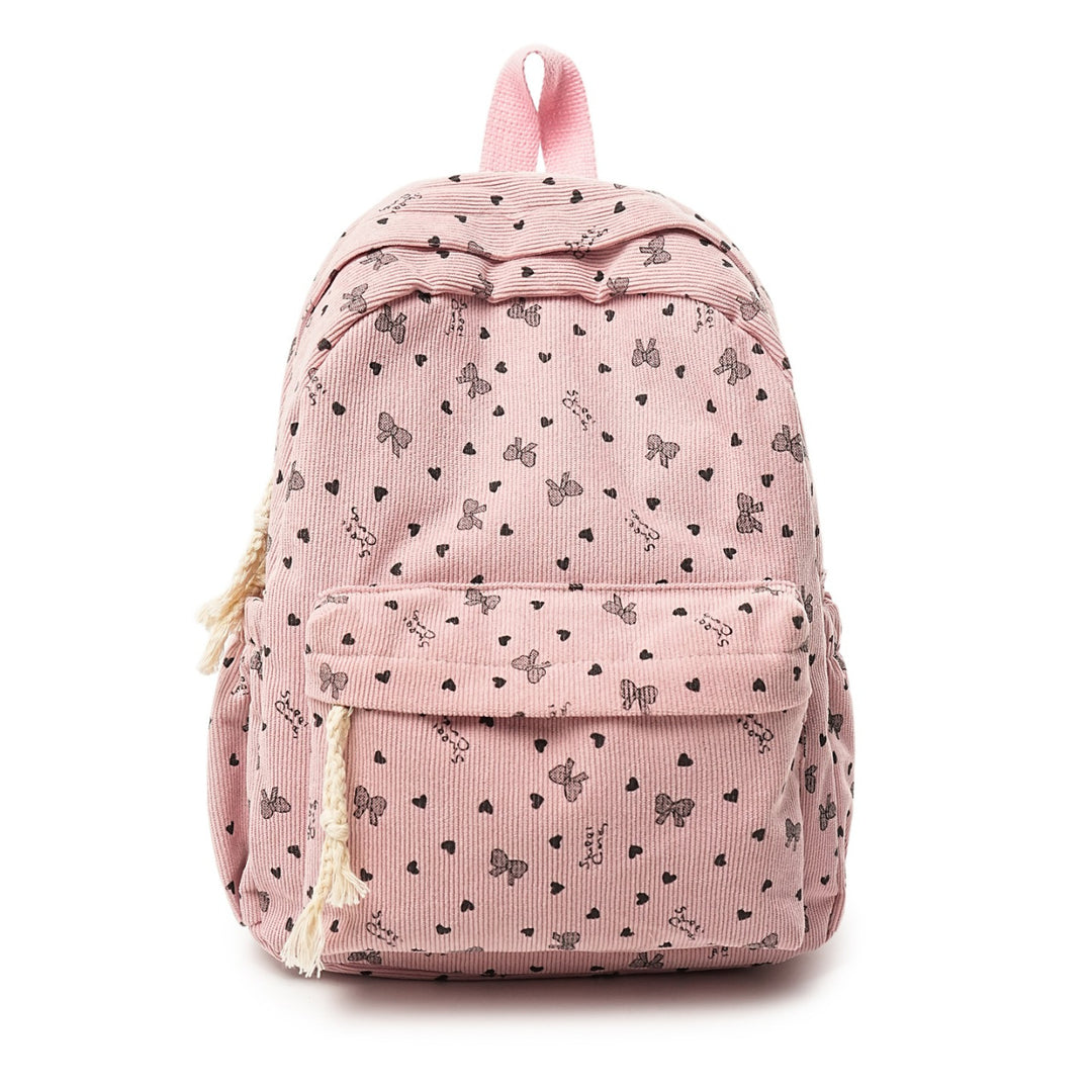 Backpack Made of High-Quality Cord with Playful Applications Bowlift