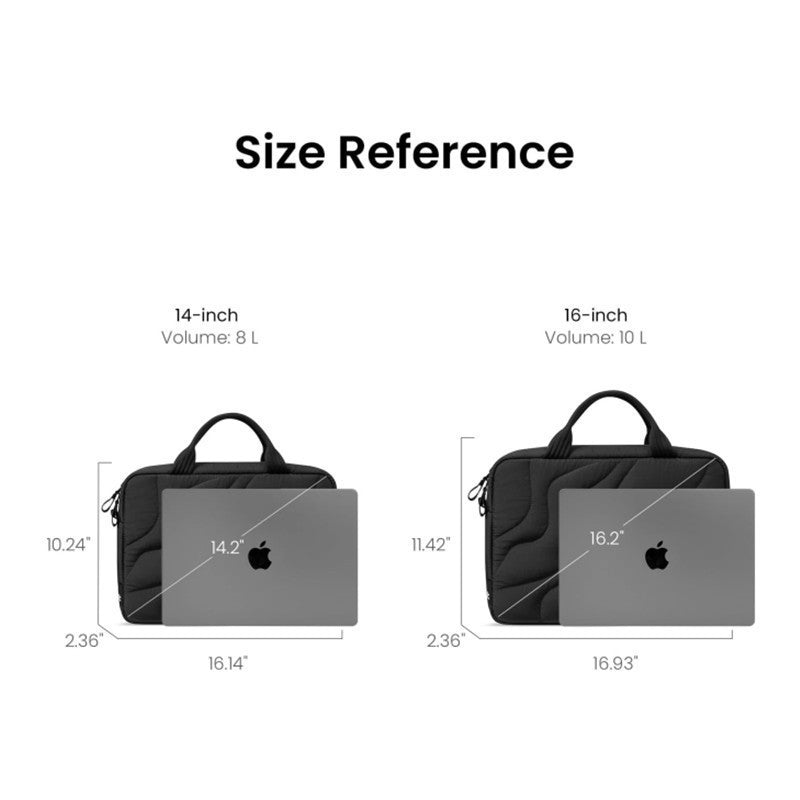 Padded Laptop Bag with Stylish Wave Pattern Bowlift
