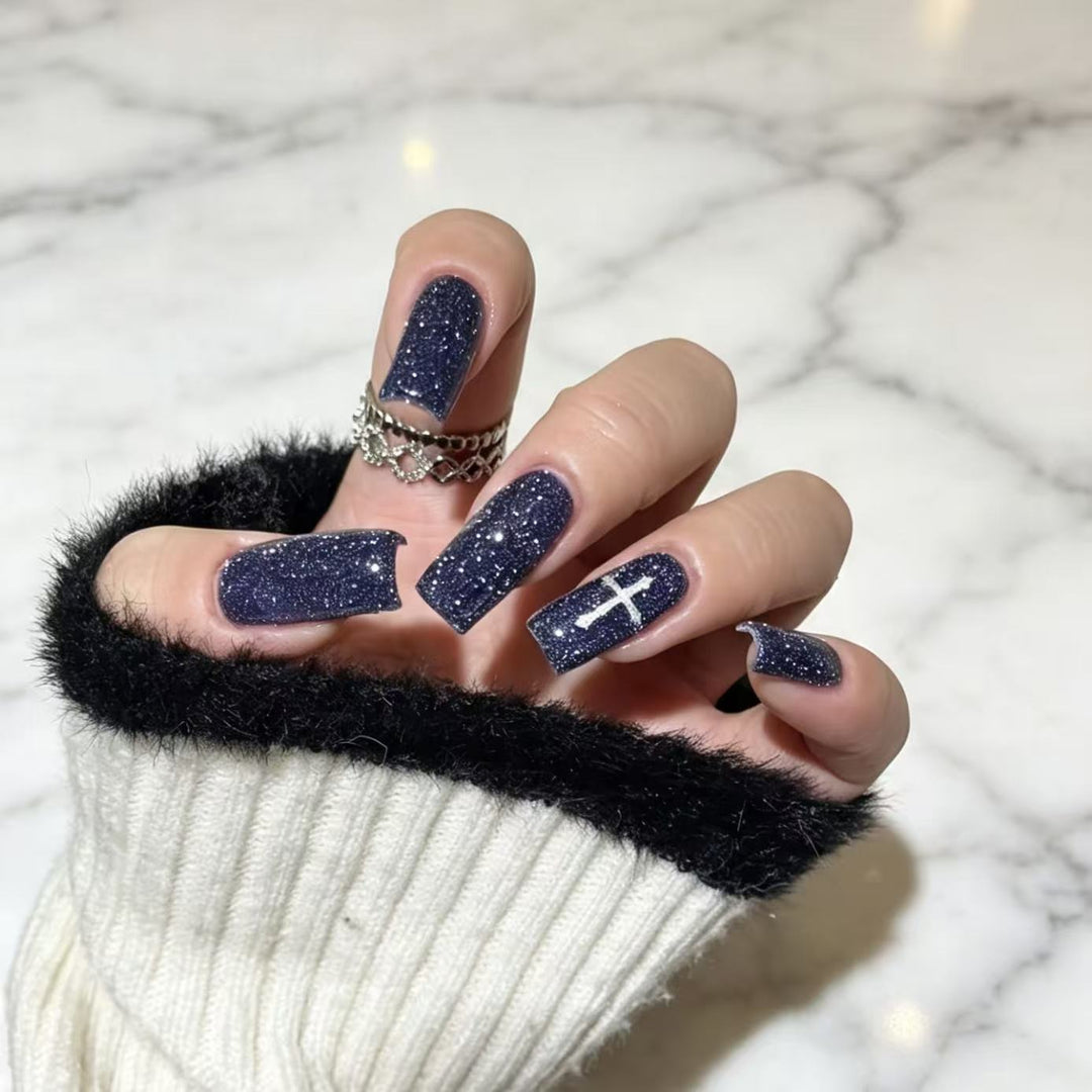 Premium Glittery Press-On Nail Art Bowlift