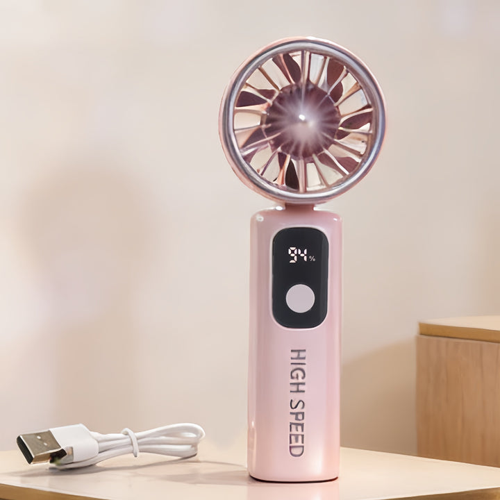 Ladies portable high-speed fan with LCD display Bowlift