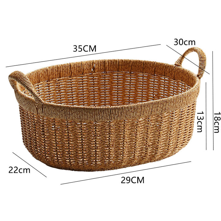Handwoven Rectangular Storage Basket with Comfortable Handles Bowlift