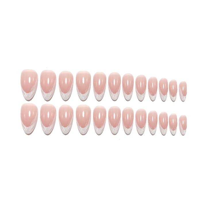 Artificial nails in elegant French lace design Bowlift