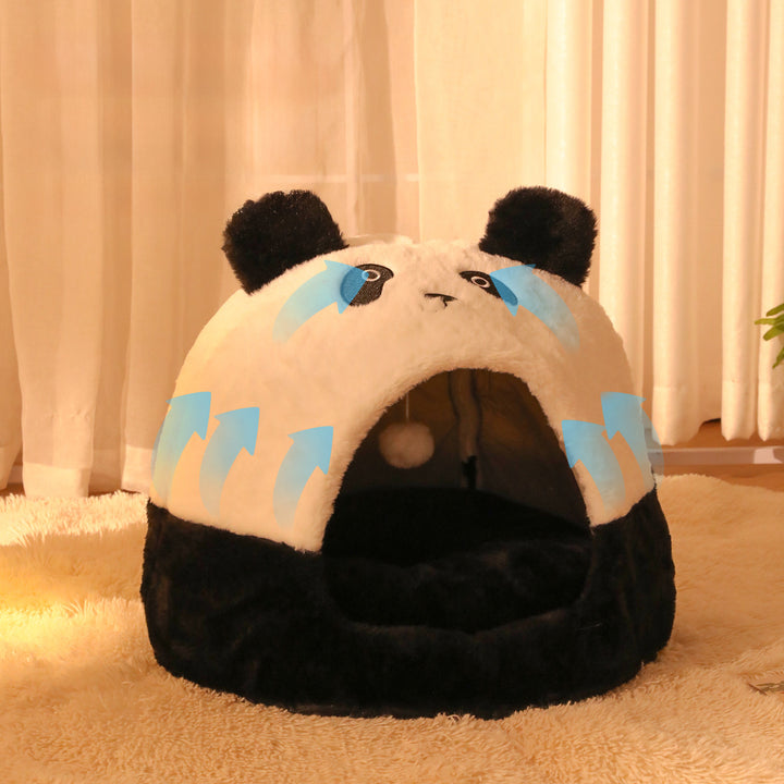 Panda-Themed Cozy Dog Bed