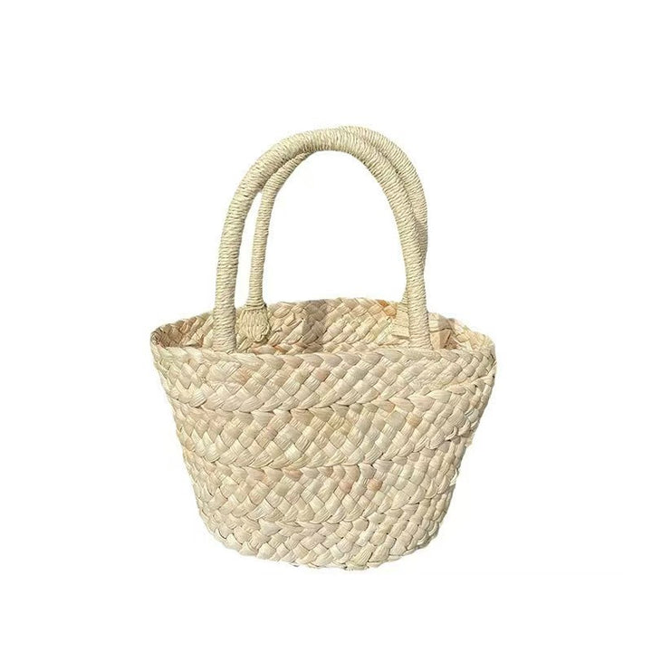 Handcrafted basket bag with double handles Bowlift