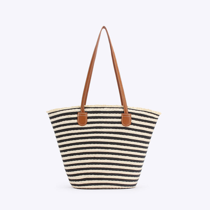 Generous beach bag with leather handles Bowlift