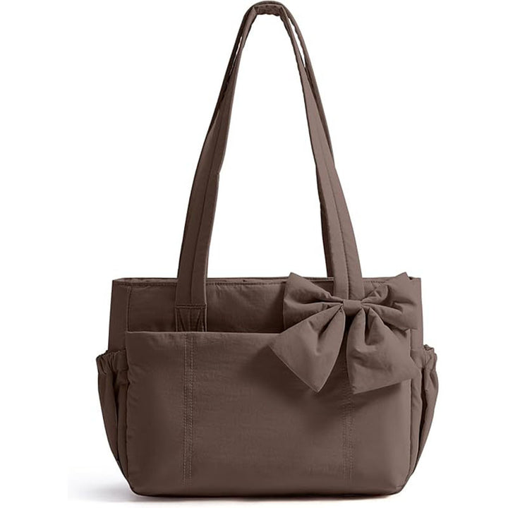 Fashionable Tote Bag with Decorative Bow Detail Bowlift
