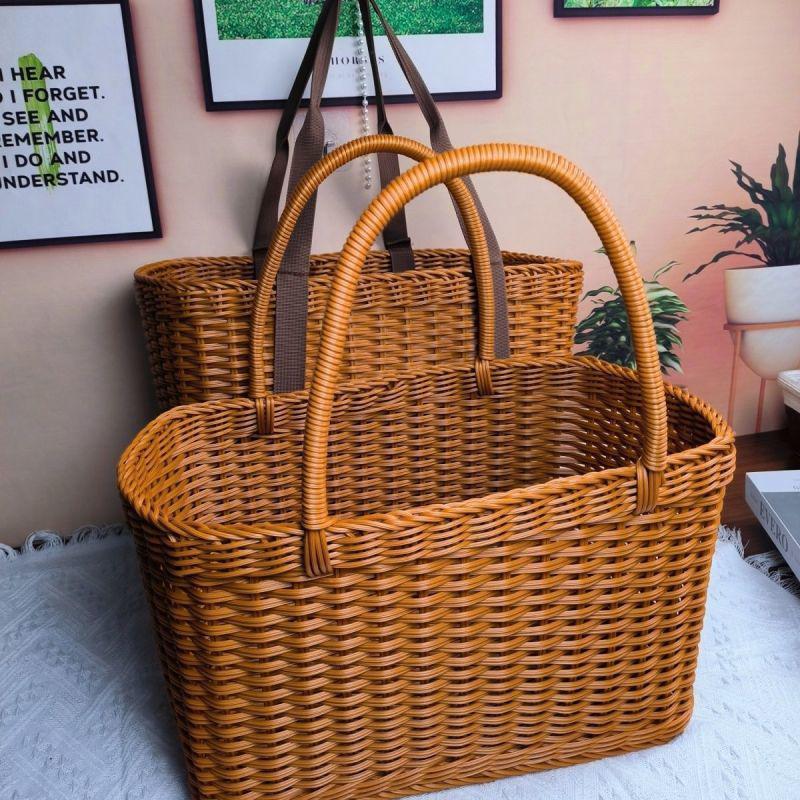 Handwoven Decorative Market Basket Bowlift