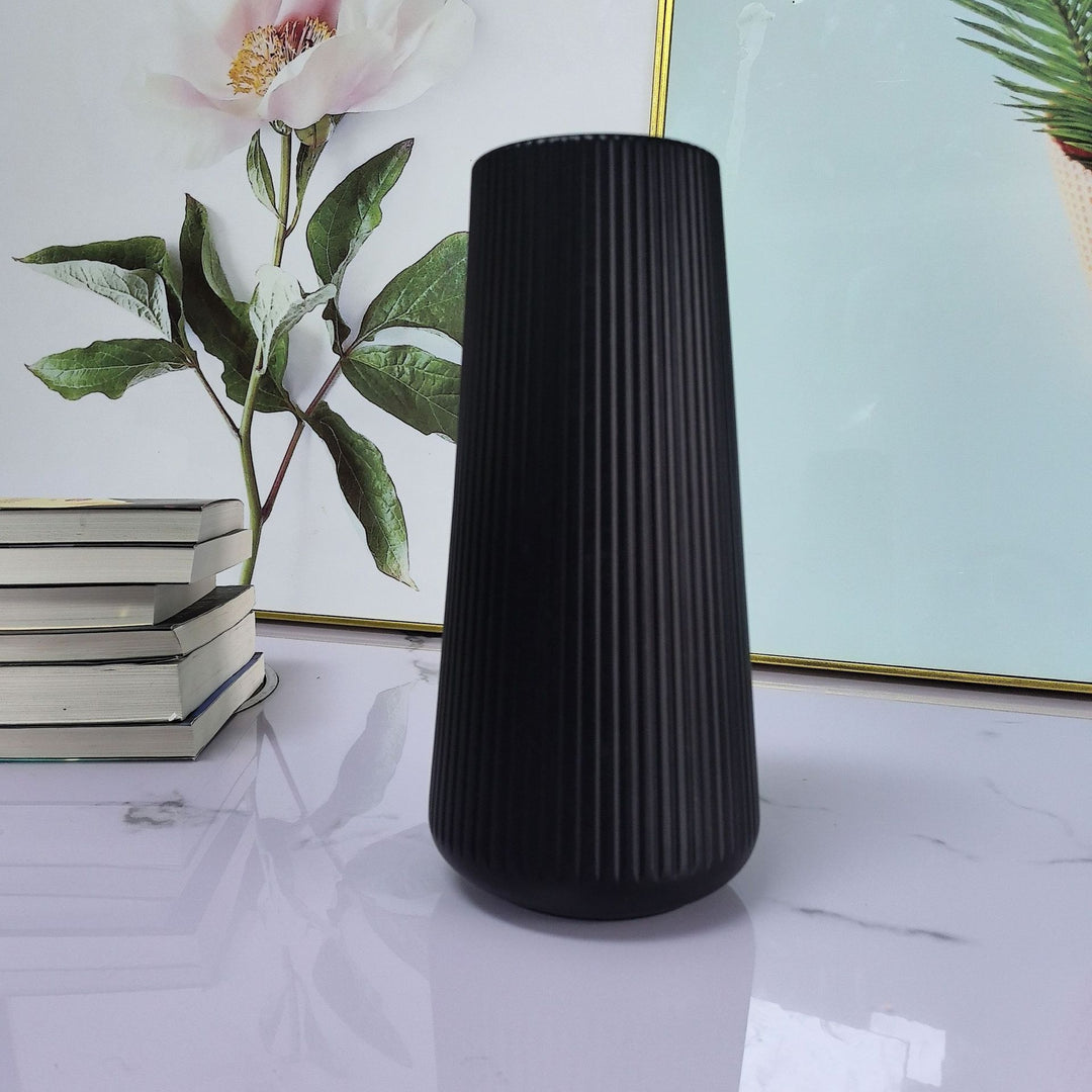 Textured Ribbed Decorative Vase Set Bowlift