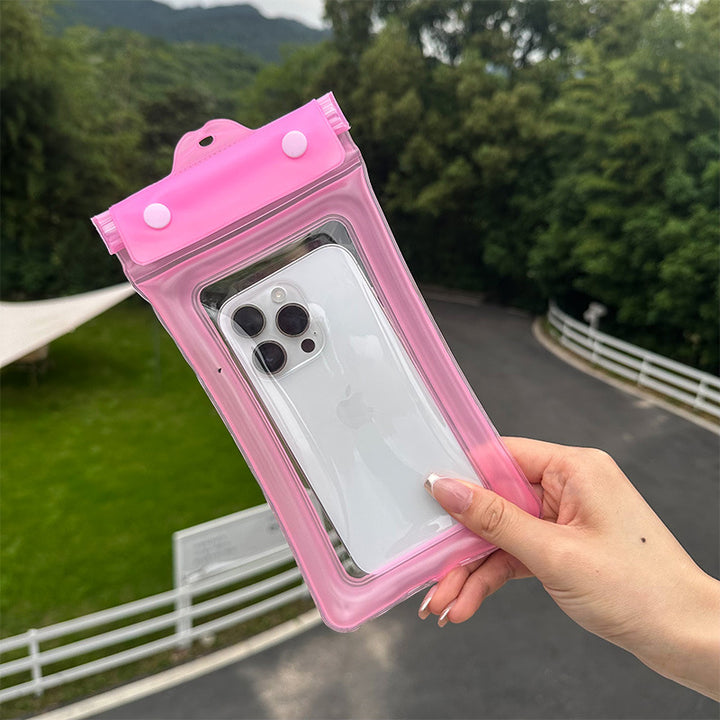 Waterproof phone pouch with adjustable lanyard and transparent touch-sensitive sleeve Bowlift