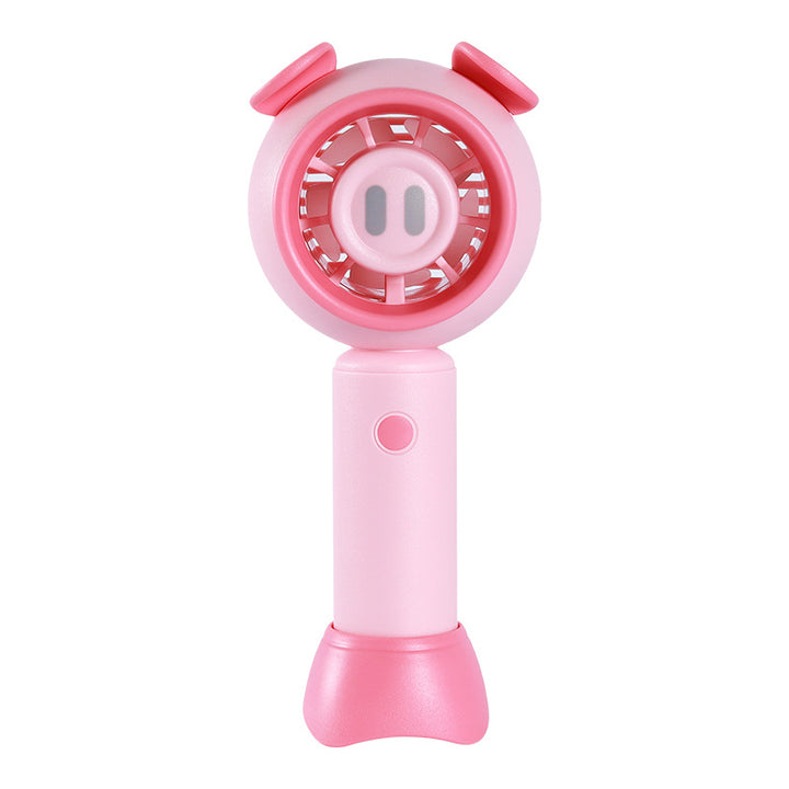 Ladies Portable Hand Fan with Animal Ears Bowlift