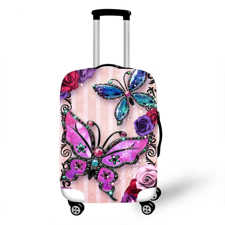 Women's hard shell travel suitcase with colorful flower and butterfly graphic Bowlift