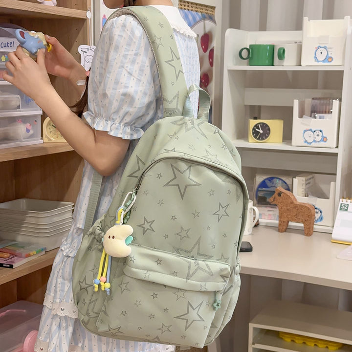 Backpack with Sparkling Stars Pattern Bowlift