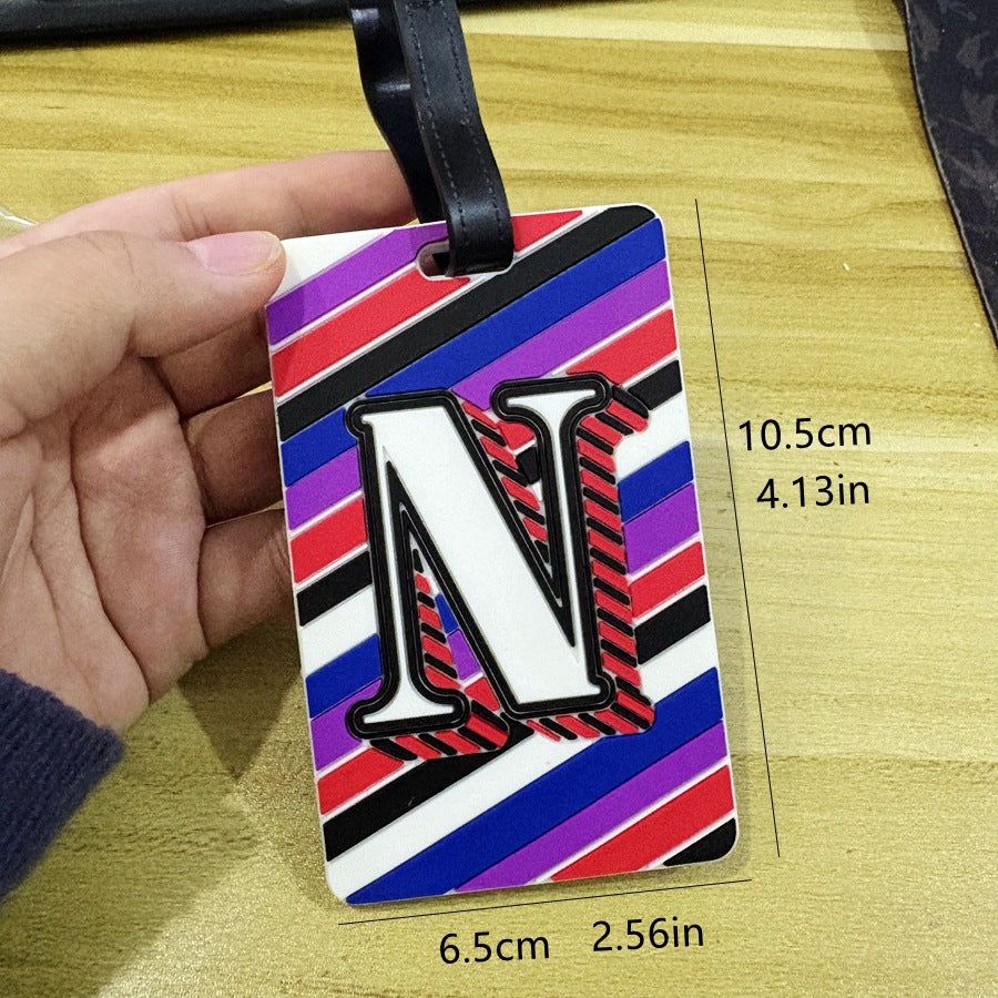 Personalized Striped Luggage Tag Bowlift