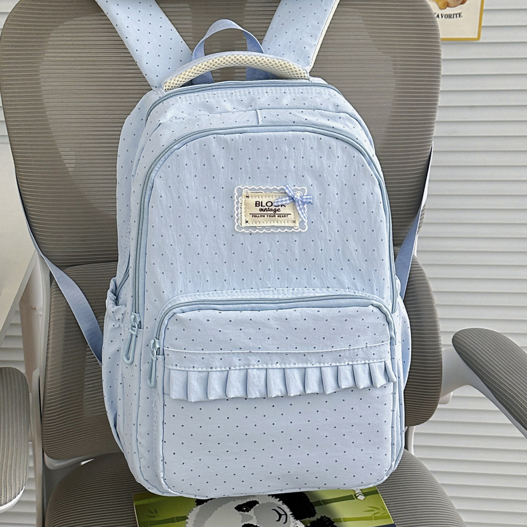 Cute Ruffled Patterned School Backpack