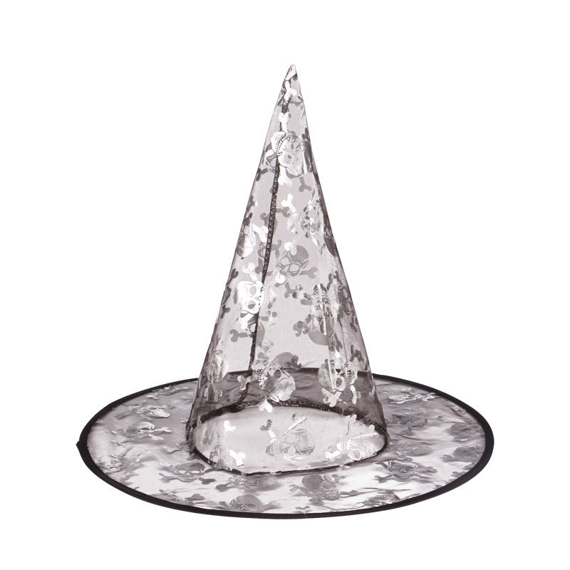 Halloween Themed Witch Hat with Decorative Patterns